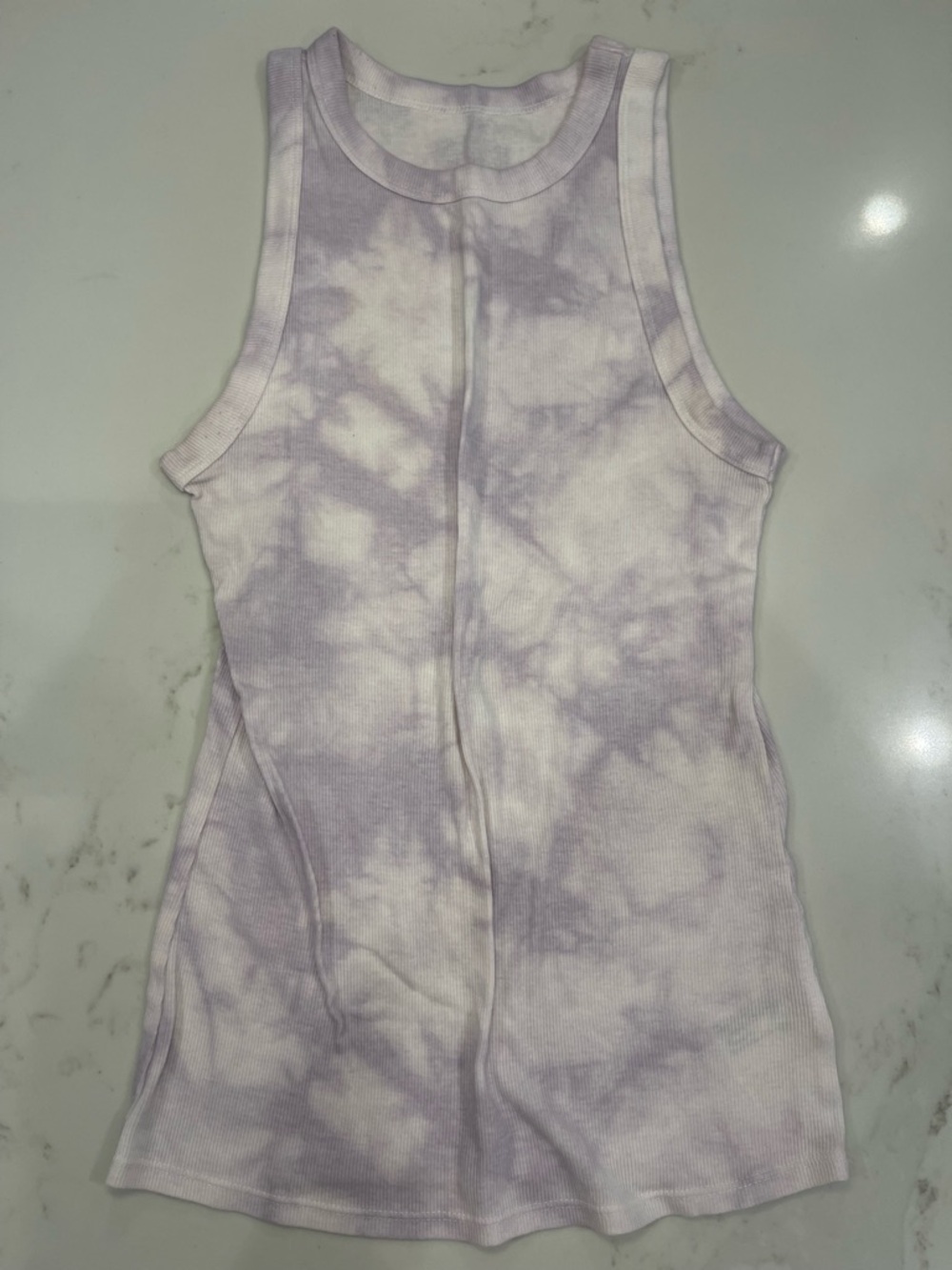 A New Day Lavender Tie-Dye Ribbed Tank Top
